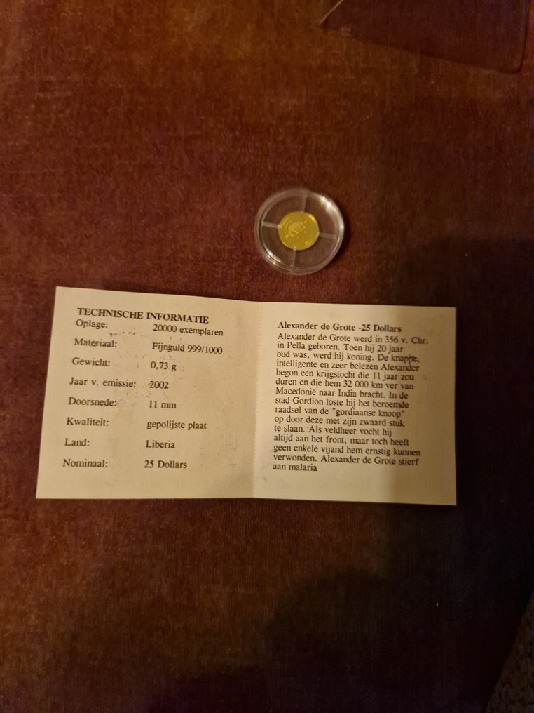 Libéria. 25 Dollars 2001. Alexander the Great  (Sem preço de reserva) #1.0