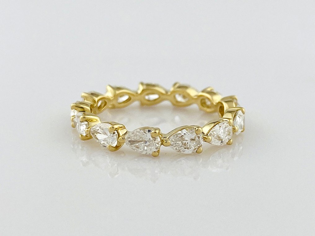 Δαχτυλίδι - 14 καράτια Κίτρινο χρυσό -  2.15ct. tw. Διαμάντι (Εργαστηριακής καλλιέργειας) #1.0