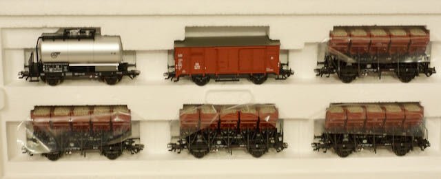 Märklin H0 - 46351 - Vagón de tren a escala (7) - Conjunto en bandeja de espuma original, número de caja visible: 46351, Época III - DB #1.0