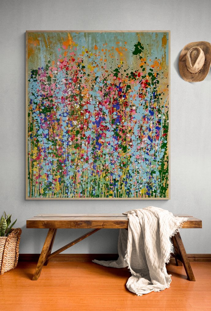 Jane Grieco - Camino de flores - Tableau, unique, format XXL. #1.0