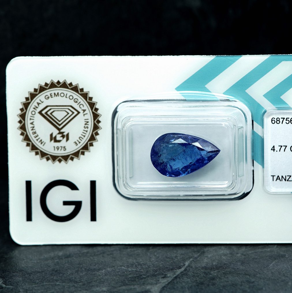 Zonder minimumprijs - 1 pcs Blauw, Violet Tanzaniet - 4.77 ct - International Gemological Institute (IGI) #4.3