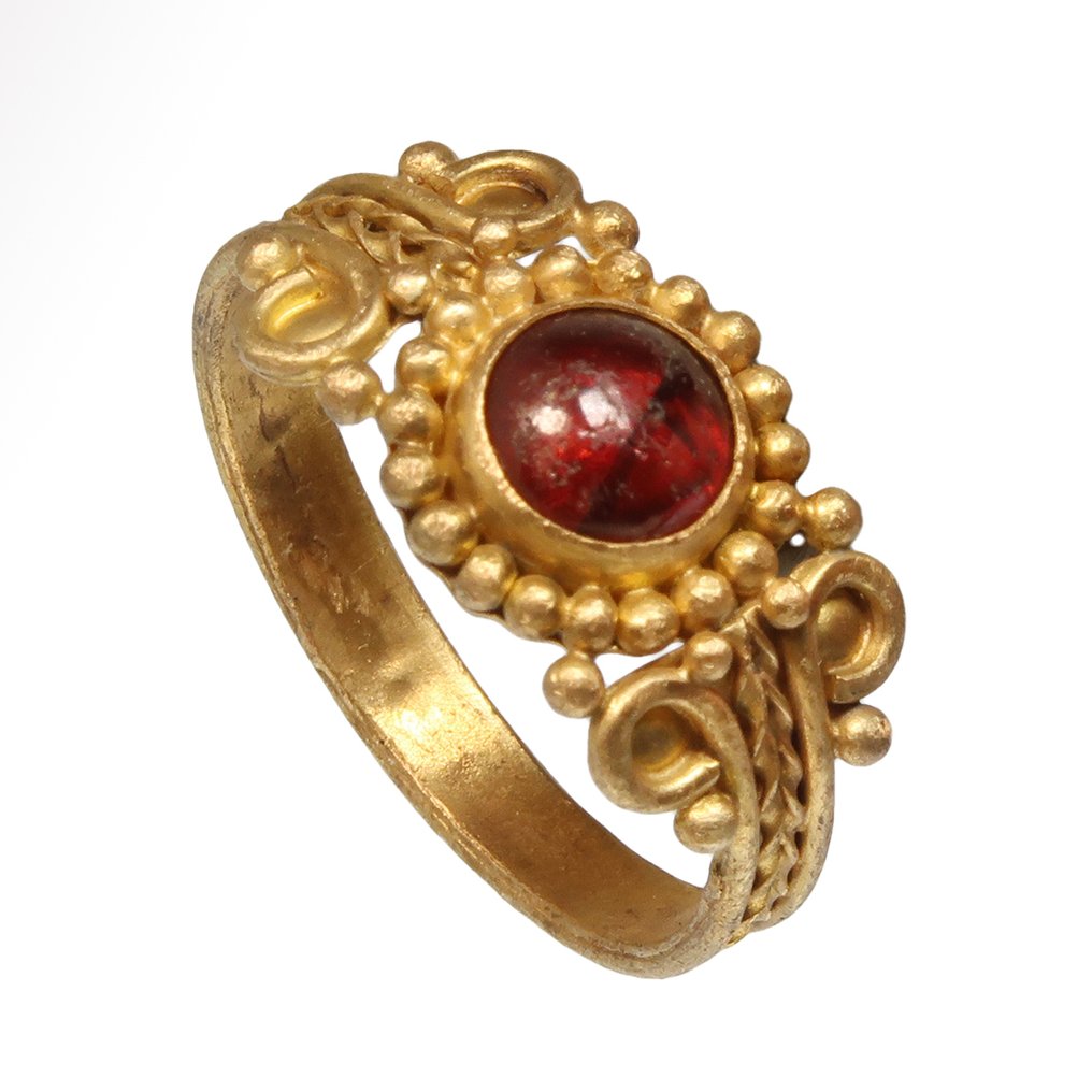 Αντίγραφο της Αρχαίας Ρωμαϊκής Χρυσός, Ανθρακίτης δαχτυλίδι #1.0