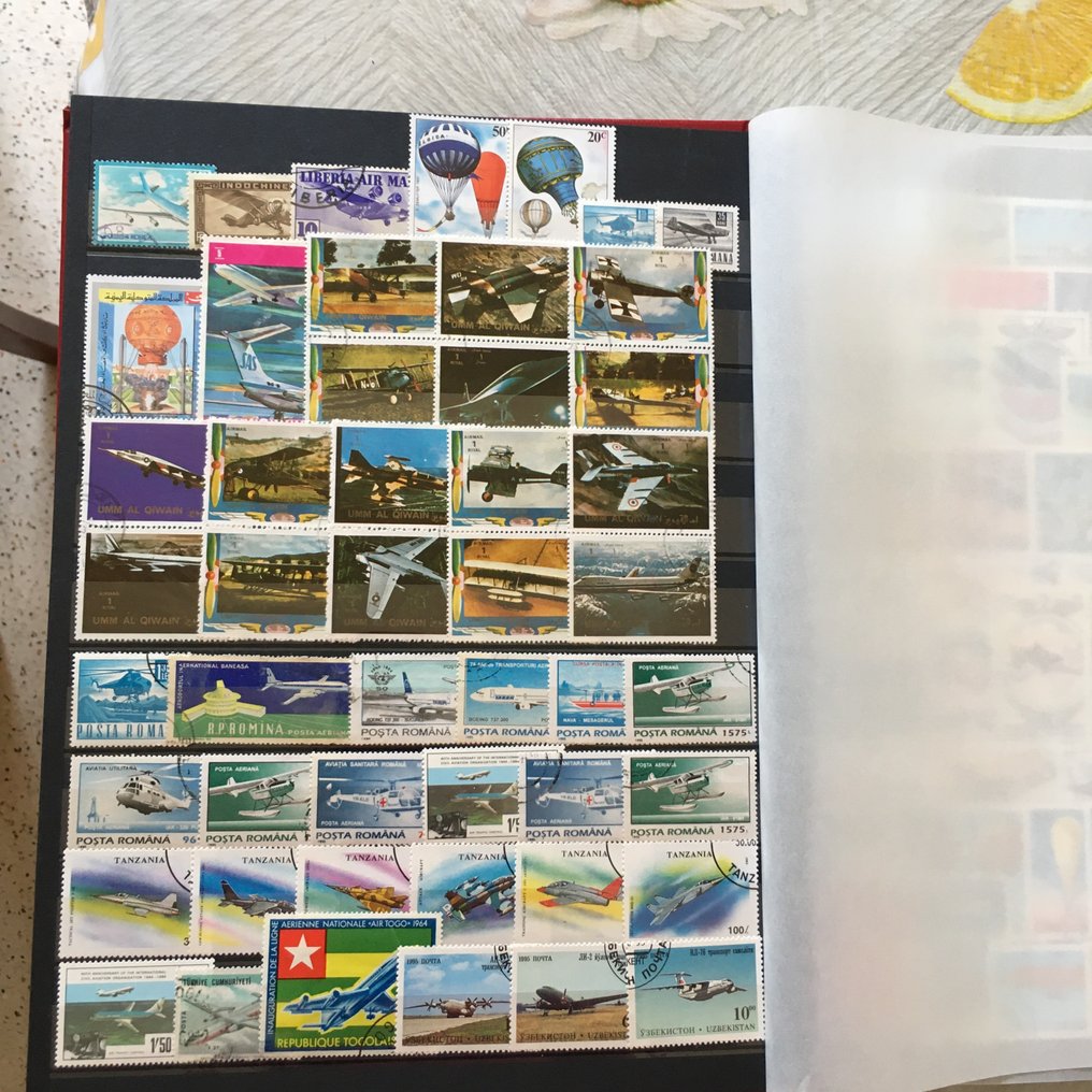 World  - Beautiful stamp collection themed: aircraft and transportation vehicles, both new and used from all #4.3