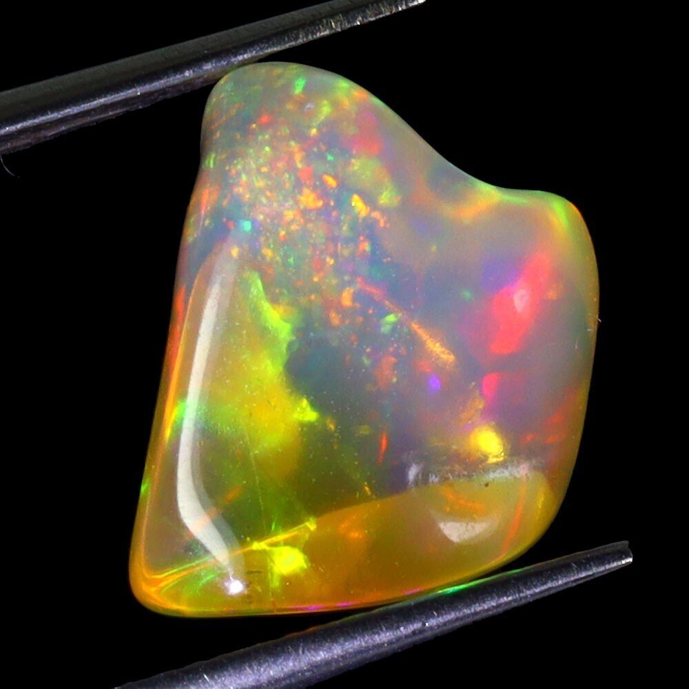 6.49 克拉 1.40 厘米 大型最细的 Welo 蛋白石 Naturopal！来自埃塞俄比亚，迷人的彩虹。 贵金属块- 1.3 g #2.1