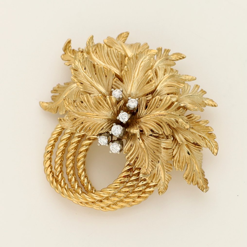 Grosse - Καρφίτσα - 14 καράτια Κίτρινο χρυσό - 0.12ct. tw. Διαμάντι (Φυσικό) #2.1