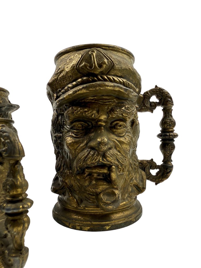 啤酒大杯 (3) - 装饰用黄铜水壶 - 鍍金黃銅 - Toby Jugs 风格 #3.2