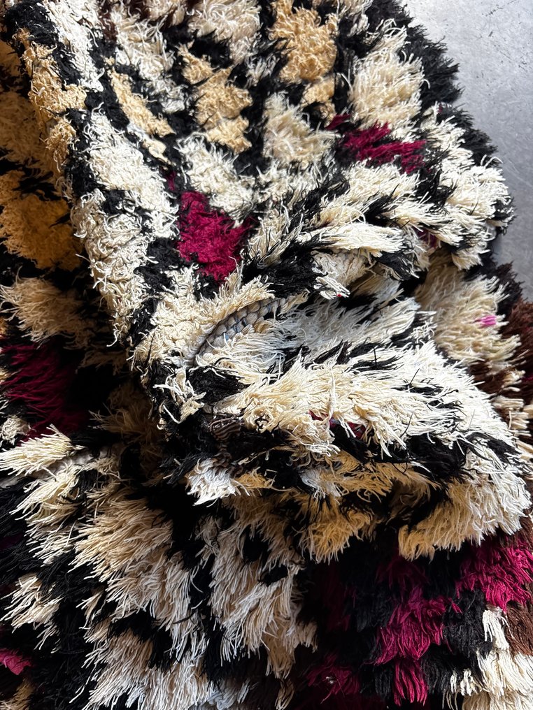 Vintage Berber-tæppe – håndknyttet uld – højklippet stamme-design – Marokko – Boho-indretning som - Tæppe - 180 cm - 90 cm - Håndvævet uldtæppe #4.3