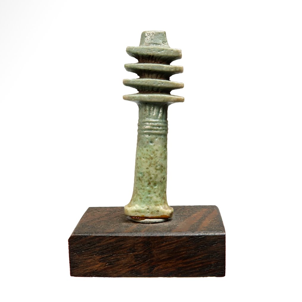 Égypte ancienne Faience Amulette de la colonne Djed #4.3