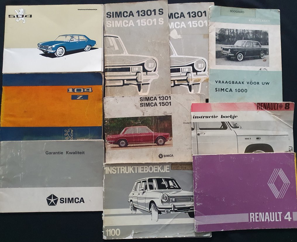 Peugeot, Renault en Simca Instructieboekjes - Brochure - 1963-1979 #1.0