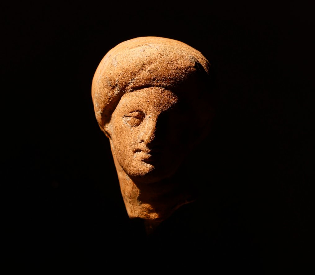 Oldtidens Hellas terrakottahode av kvinne - 3.5 cm #1.0