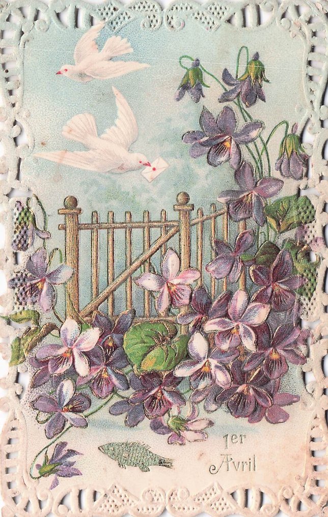 Fantasy cards with flowers, etc., with an embossed, openwork border. - Postcard (40) - 1910-1940 #2.1