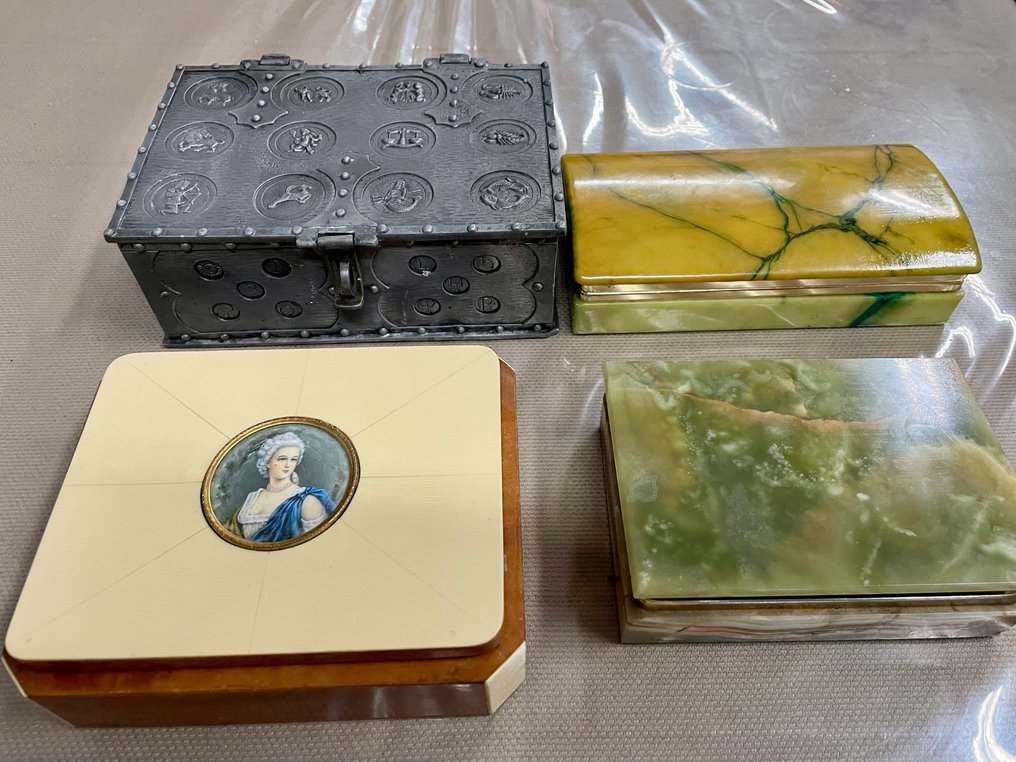 Κουτί κοσμημάτων (4) - Αλαβάστρο, Όνυχας, Πελτρό, Ξύλο - Zodiaco #1.0