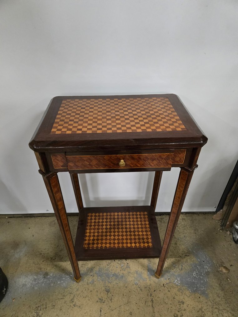 Table service - No Reserve Price - Service Table , Cube Marquetry - Wood - French Table Service #2.1