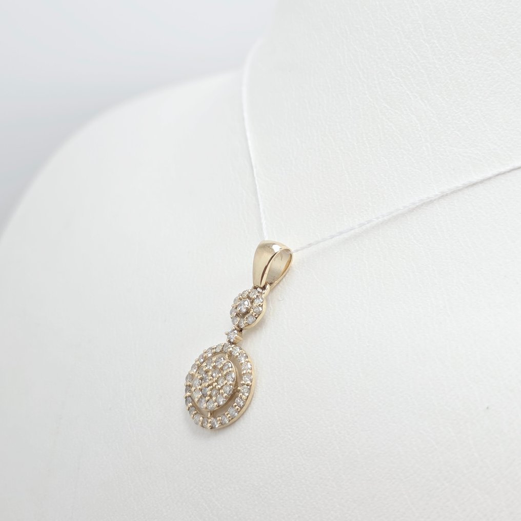 No reserve price - Pendant - 14 kt. Yellow gold - 0.38ct. tw. Diamond (Natural) #4.3