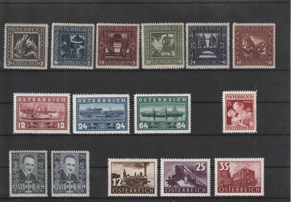 奧地利 1918/1937 - 比赛后在6张大插卡上 #2.1