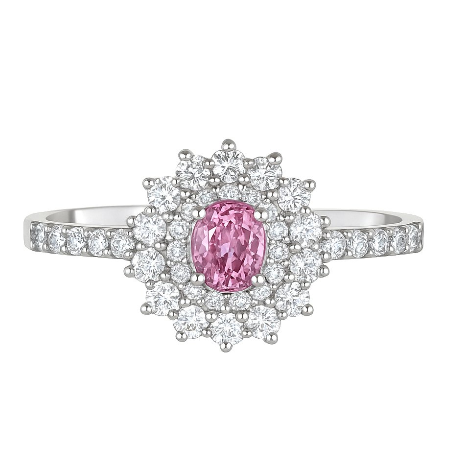 Gyűrű - 18 kt. Fehér arany -  0.73ct. tw. Zafír - Gyémánt #3.2