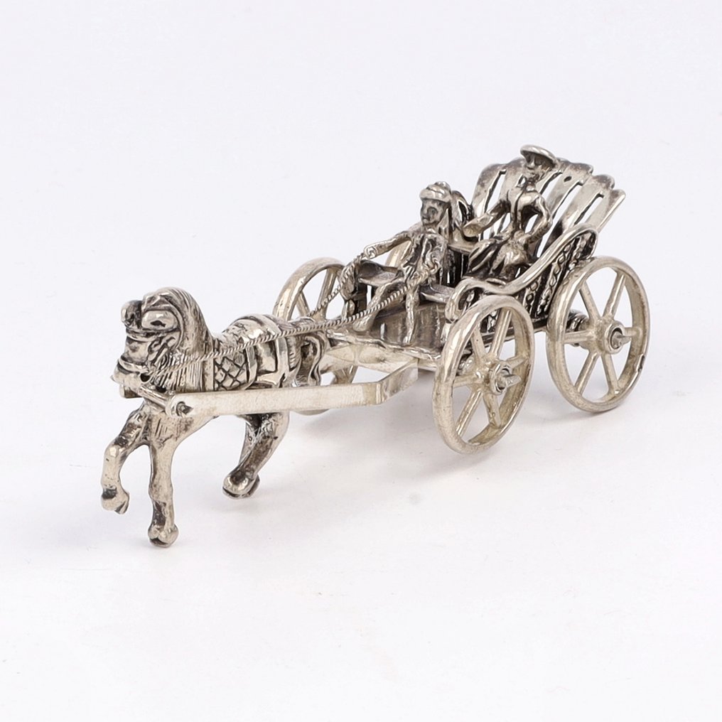 NO RESERVE - J. Niekerk - Rijtuig - Miniature figure - .835 silver #1.0