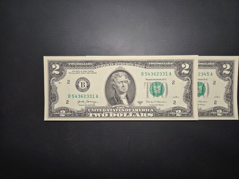 Estados Unidos da América. - 15 x 2 Dollars - 2017 A - consecutive  (Sem preço de reserva) #1.0
