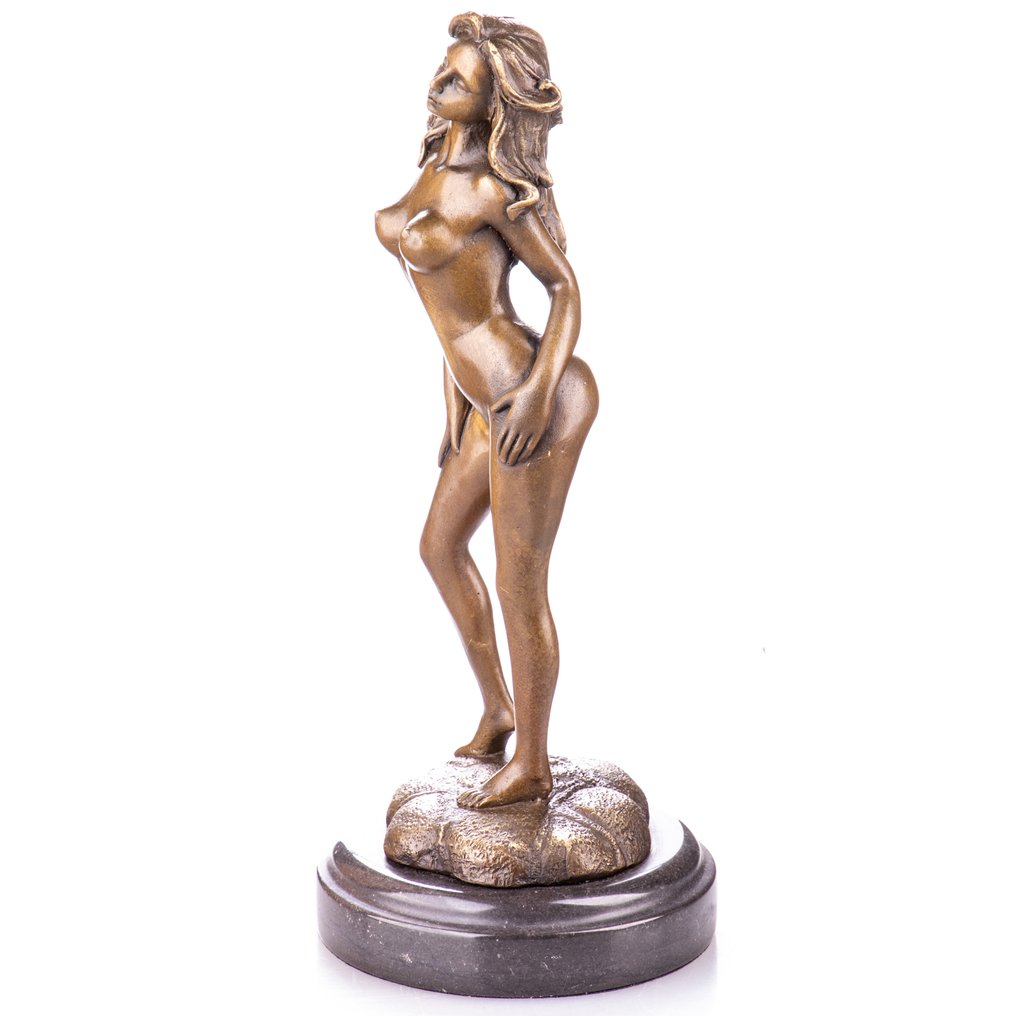 Figure - Bronzefigur Weiblicher Akt 29 CM - Bronze, Marbre #3.2