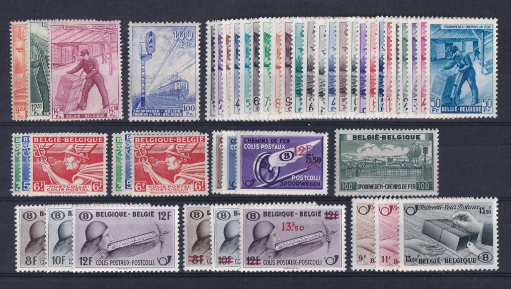 比利時 1902/1948 - 轨道和邮政包裹邮票——系列及（部分）年份 - OBP/COB tussen TR28 en TR303 #2.1