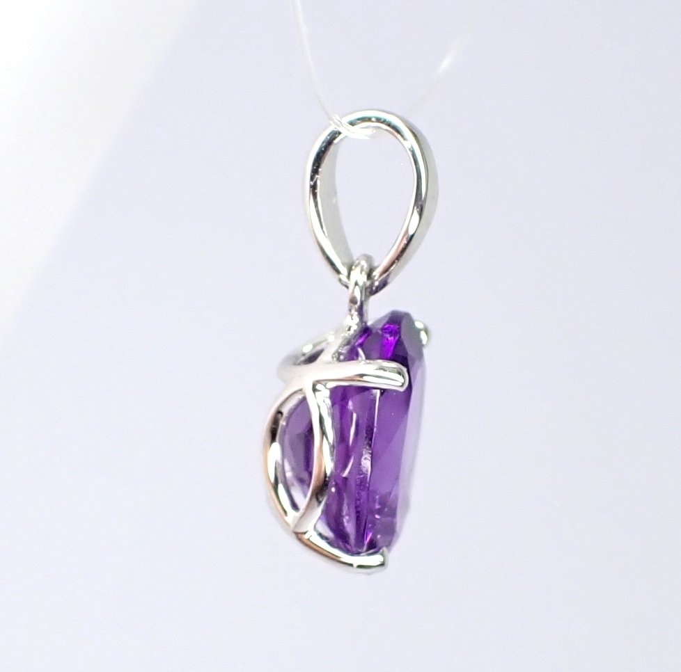 没有保留价 - 吊坠 - 18K包金 白金 -  1.50ct. tw. 紫水晶 - 无底价 #4.3