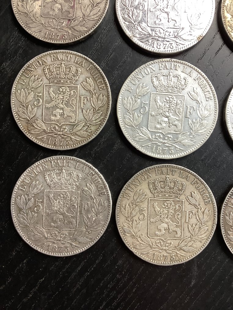 比利时. 利奥波德二世. 5 Francs 1873  (没有保留价) #3.2