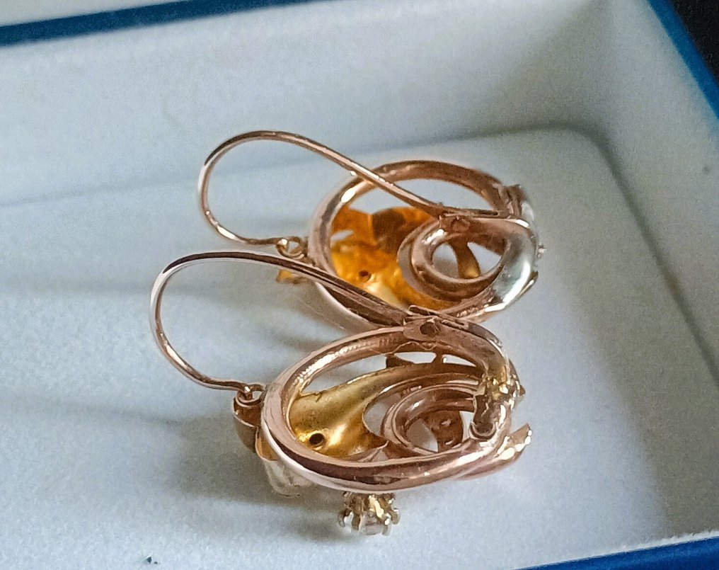 Nincs minimálár - Drop fülbevaló - 14 kt. Sárga arany Gyöngy #4.3