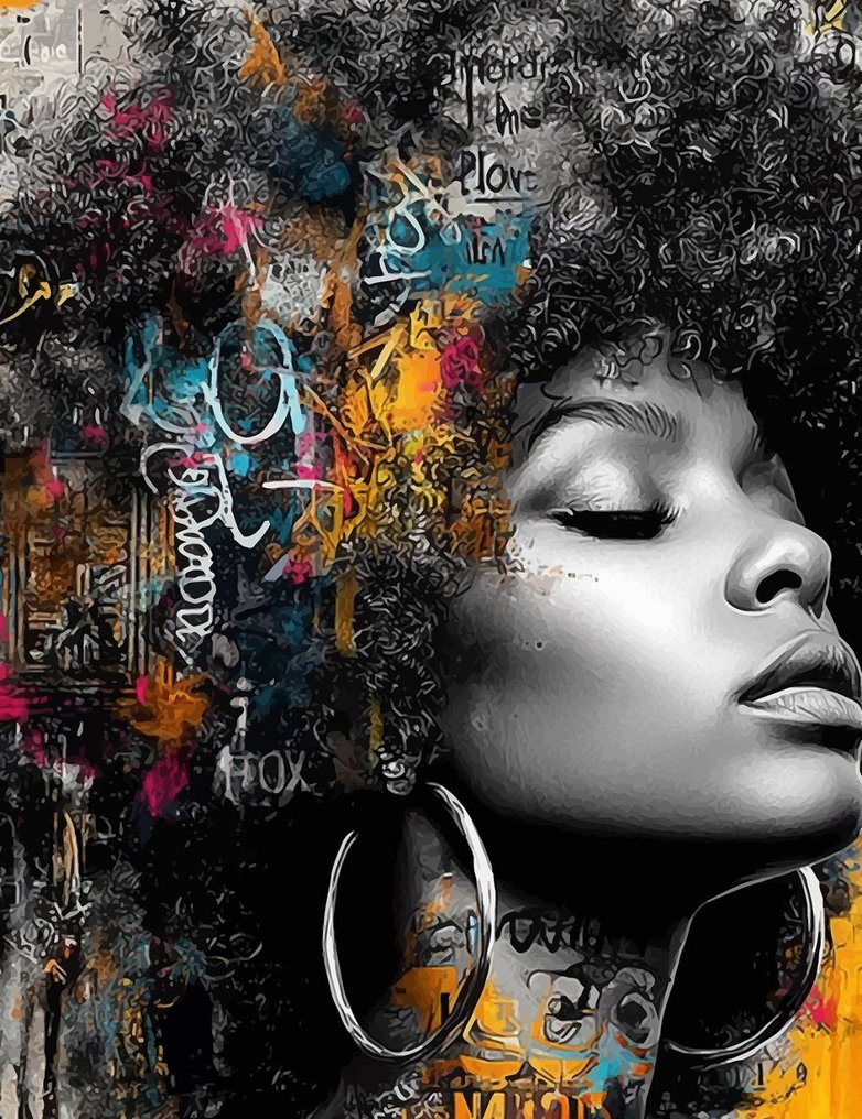 IPR Graph - El Sueño del Street Art: Belleza Afro en Tonalidades Ocre y Turquesa #1.0