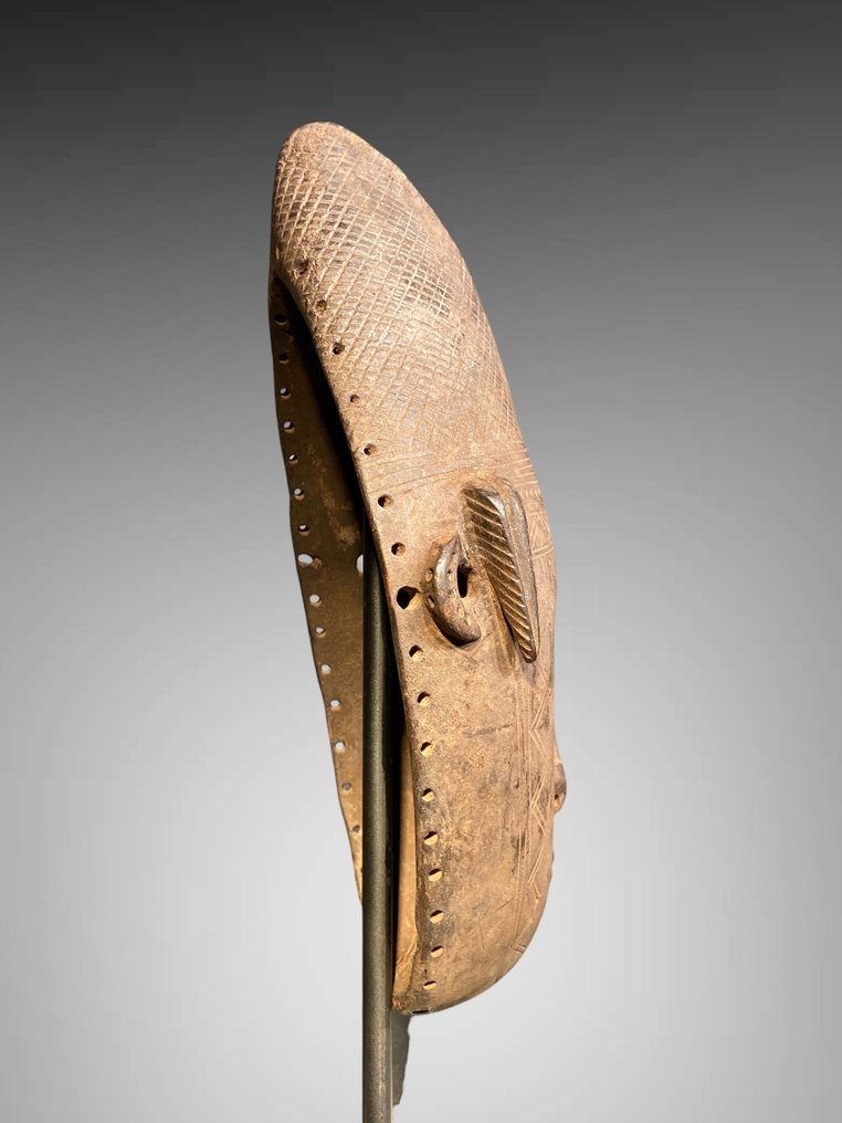 Nagyon szép maszk Bamana (30 CM) - Bamana a talapzaton. - Bambara - Mali #4.3