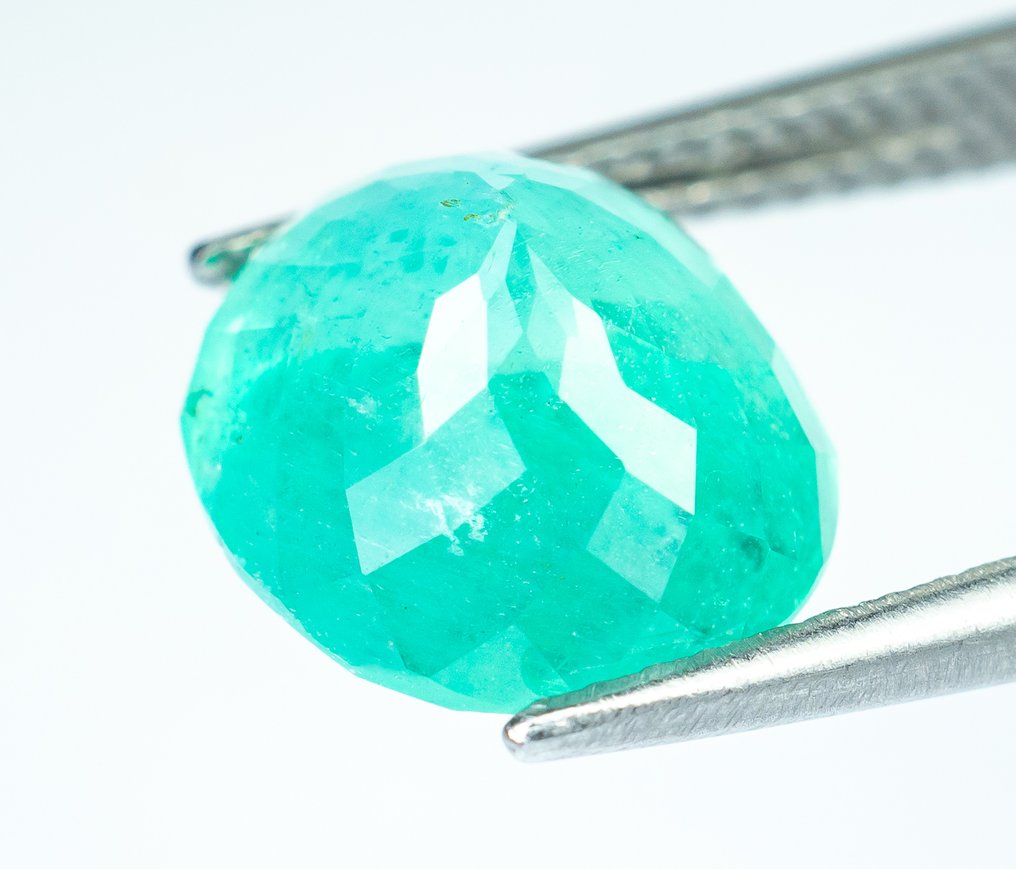 没有保留价 祖母绿  - 4.15 ct - Bellerophon 宝石实验室 - 偏蓝绿色（尼日利亚） #3.2