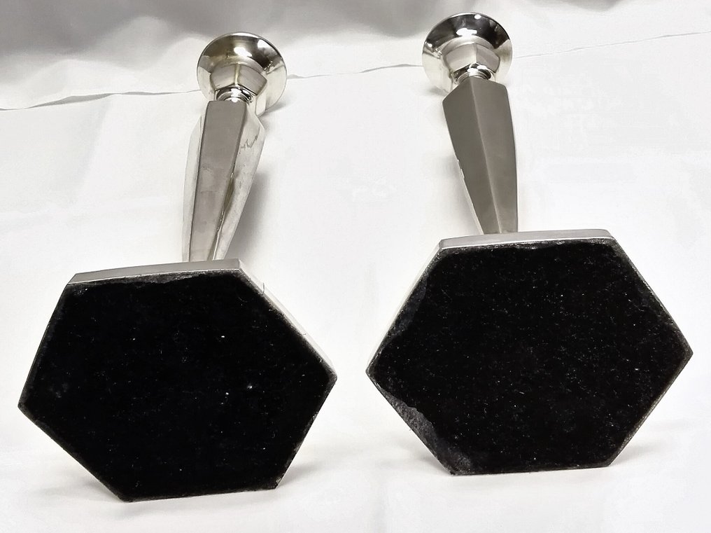 Engelse grote oude kandelaars 41 cm in Art Deco - Kandelabr (2) - Brąz, złocony #3.2