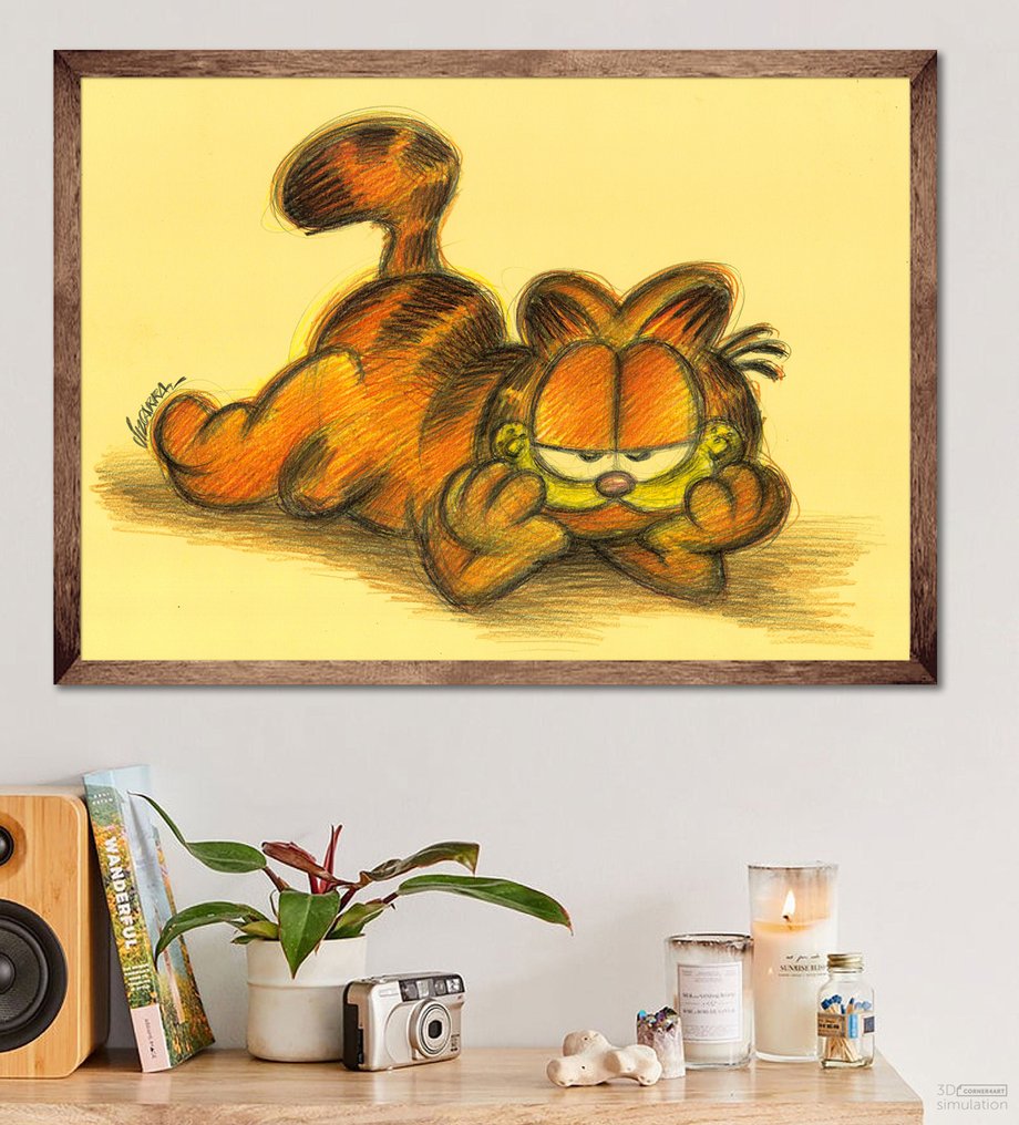 Joan Vizcarra Oryginalny ołówek - Garfield Is Here – Hand Signed #1.0