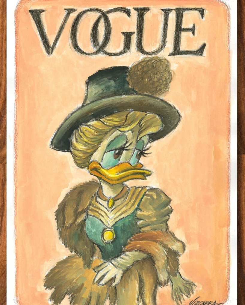 Joan Vizcarra Eredeti műalkotás - Daisy Duck Vogue Cover – Hand Signed #1.0