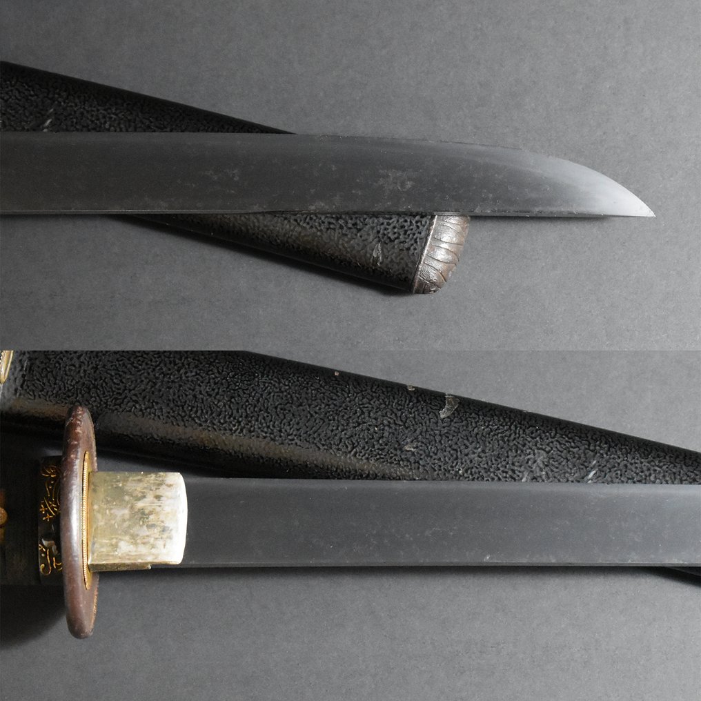 剑 - Tamahagane - Antique nihonto japanese wakizashi sword NAKAHARA TAMETADA TSUKURU 中原為忠造 signed with koshirae - 日本 - Late Edo period (没有保留价) #4.3