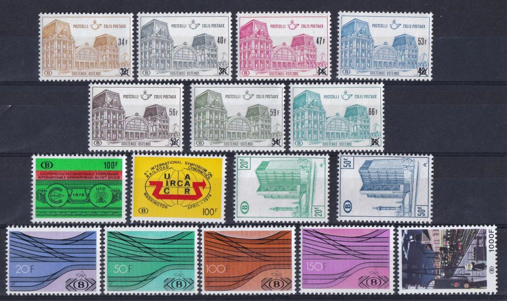 Belgien 1962/1999 - Jernbanesedler, komplette sæt - OBP/COB tussen TR367 en TR465, TRV1/12 #2.1