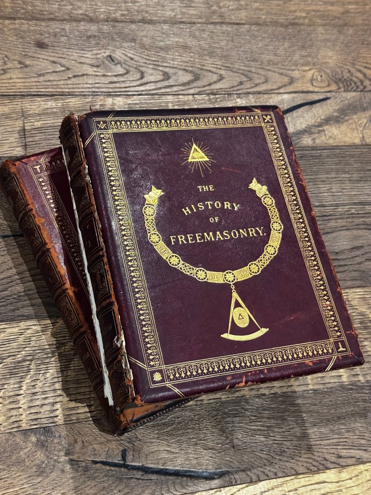 Robert Freke Gould - 1883, 85, The History of Freemasonry Set of 2 Books vol. I & II / Gold Gilded/Leather Bounded - 1883-1885 #1.0