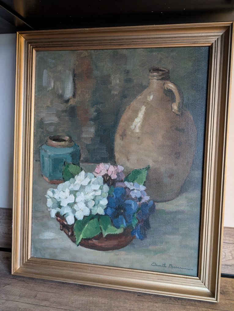Clement Bezemer (1910-2002) - Stilleven bak bloemen #1.0