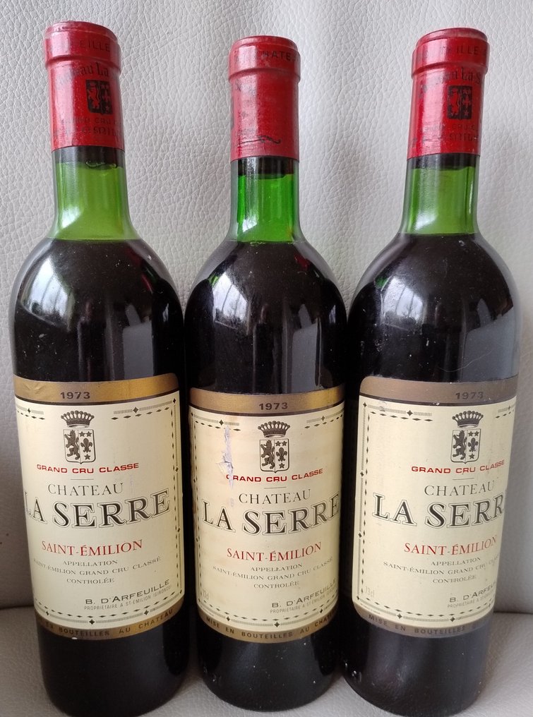 1973 Chateau La Serre - Saint-Émilion Grand Cru Classé - 3 Sticle (0,73 L) #1.0