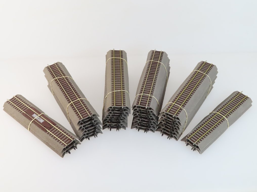 Roco H0 - 42510 - Modeltog skinner (44) - 44-delt railkavel med rette railstykker, Roco Line #1.0