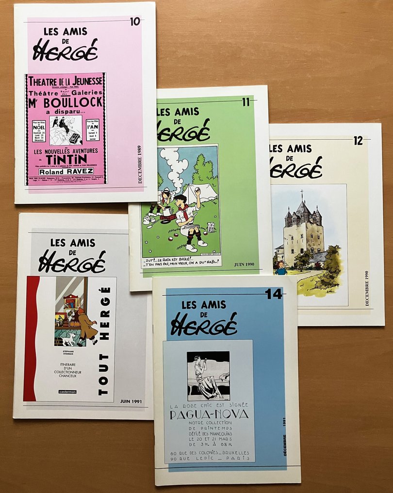Tintin - Revue "Les Amis de Hergé" No° 10, 11, 12, 13, 14 - 5 Album - First edition - 1989/1991 #2.1