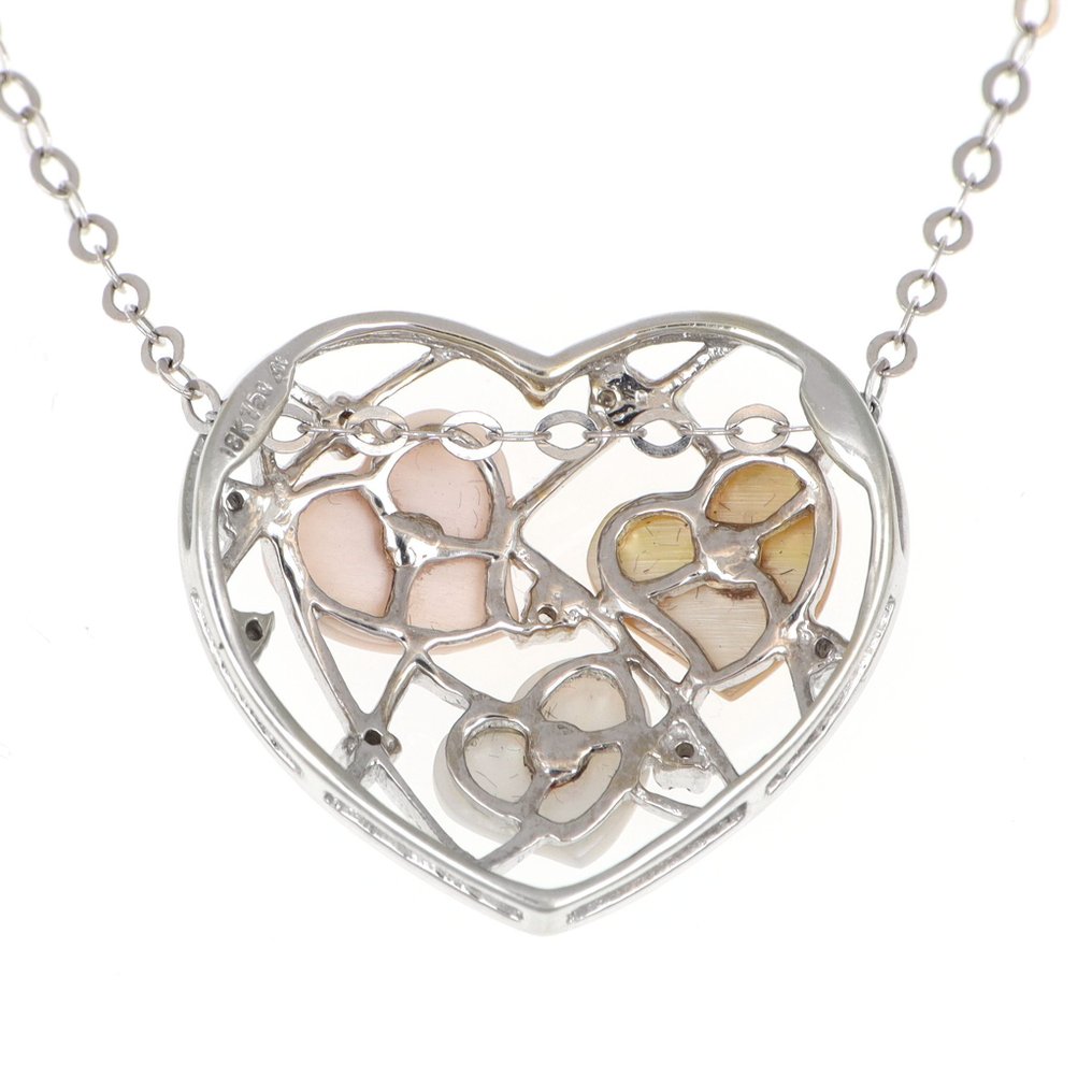 没有保留价 - 吊坠项链 - 18K包金 白金 钻石 (天然) #4.3