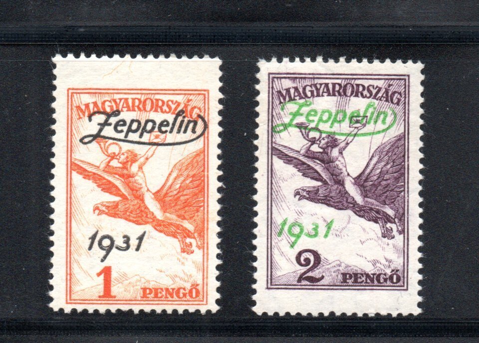 Ungaria 1931 - Set de timbre de poștă aeriană Zeppelin, neuzate/MNH. - Michel 478/79 #1.0
