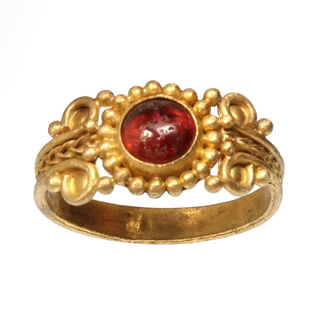 Αντίγραφο της Αρχαίας Ρωμαϊκής Χρυσός, Ανθρακίτης δαχτυλίδι #1.0