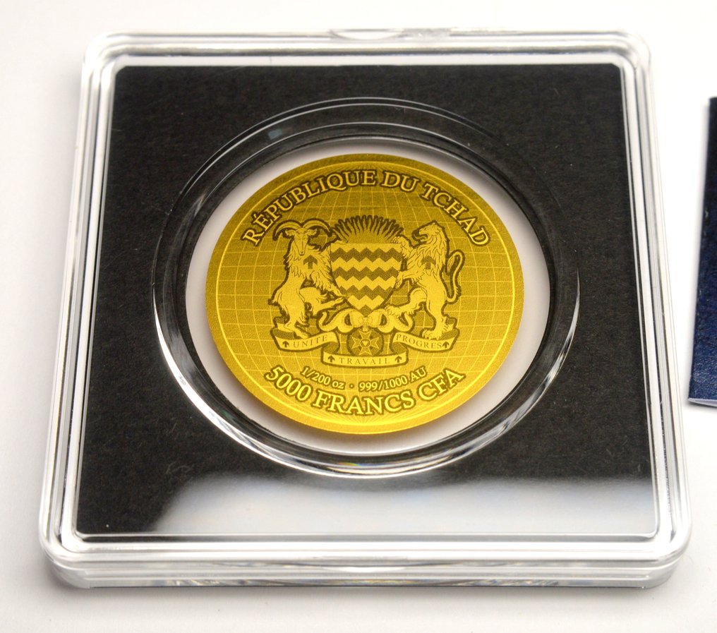 Chad. 5000 Francs 2024 Double Eagle USA Twenty Dollars 1/200oz (.999) (No reserve price) #3.2