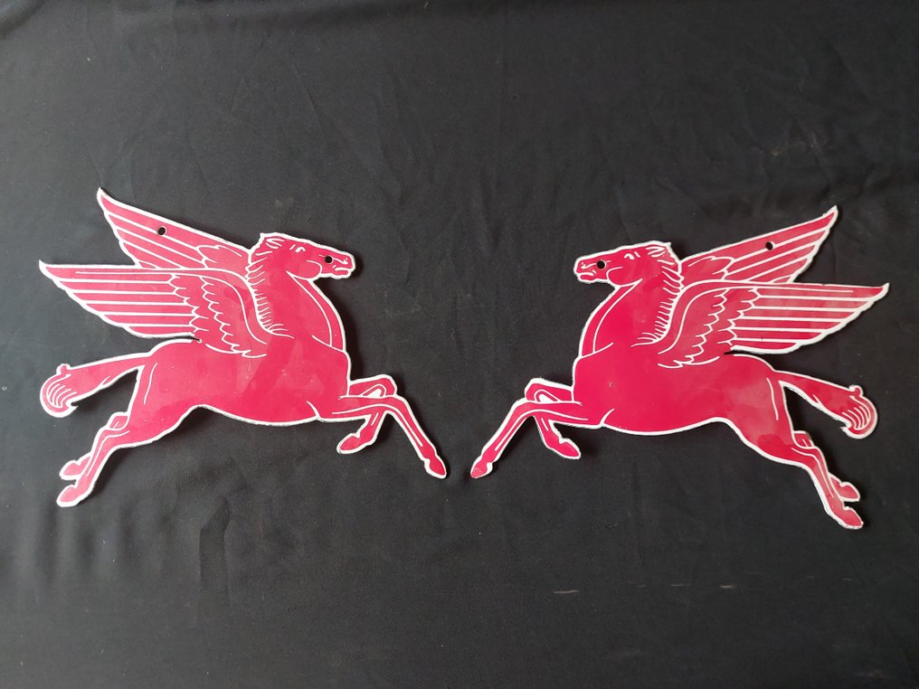 2 pieces of Pegasus enamel signs - Enamel sign (2) - Enamel #1.0