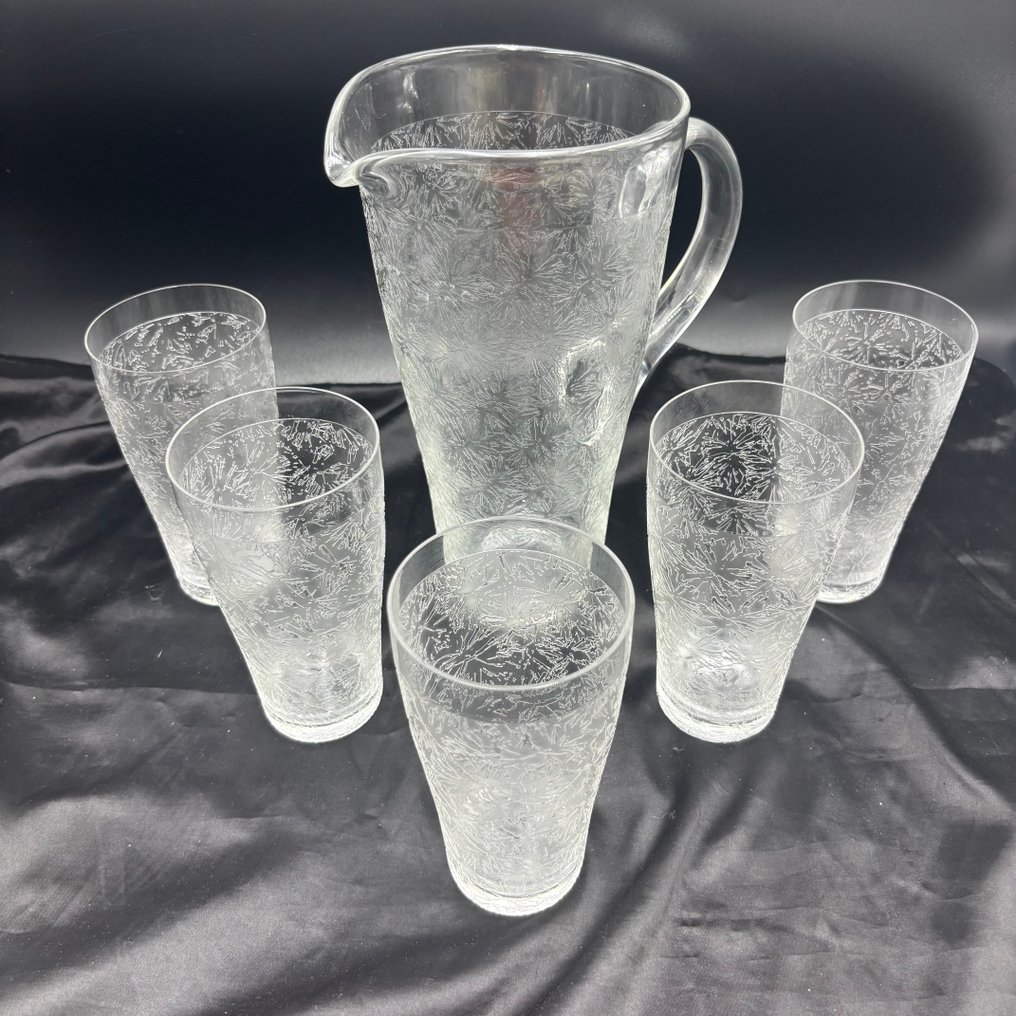 Sevres - Zestaw szklanek - Kryształ - Karafka i pięć dopasowanych szklanek. #4.3