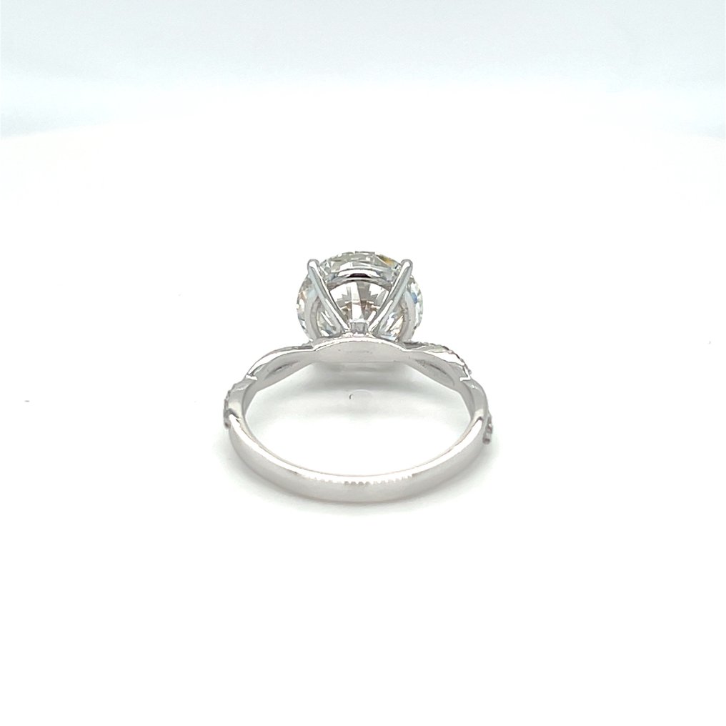 Sormus - 14 kt. Valkokulta - 4.20ct. tw. Timantti (Laboratoriossa kasvatettu) - Timantti #4.3
