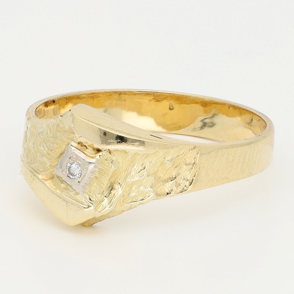 戒指 - 14 克拉 黃金 鉆石 (天然) - Solitair #1.0