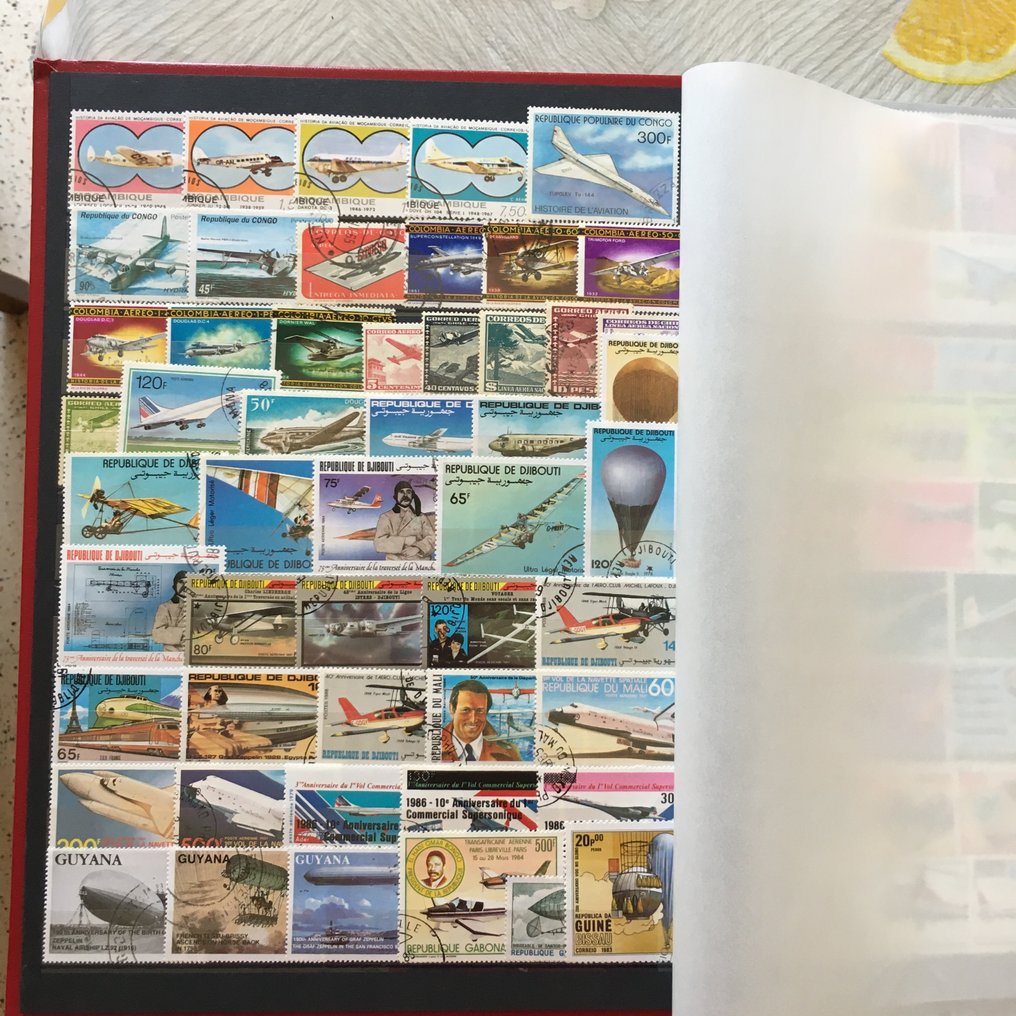 World  - Beautiful stamp collection themed: aircraft and transportation vehicles, both new and used from all #2.1