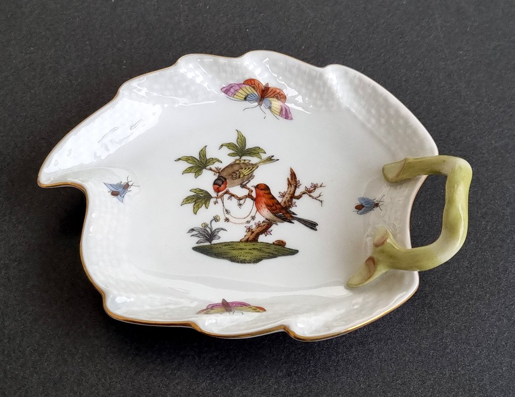 Herend - 餐桌用具 - Wahl！ Rothschild 带把手的叶片碟 - 瓷 #1.0